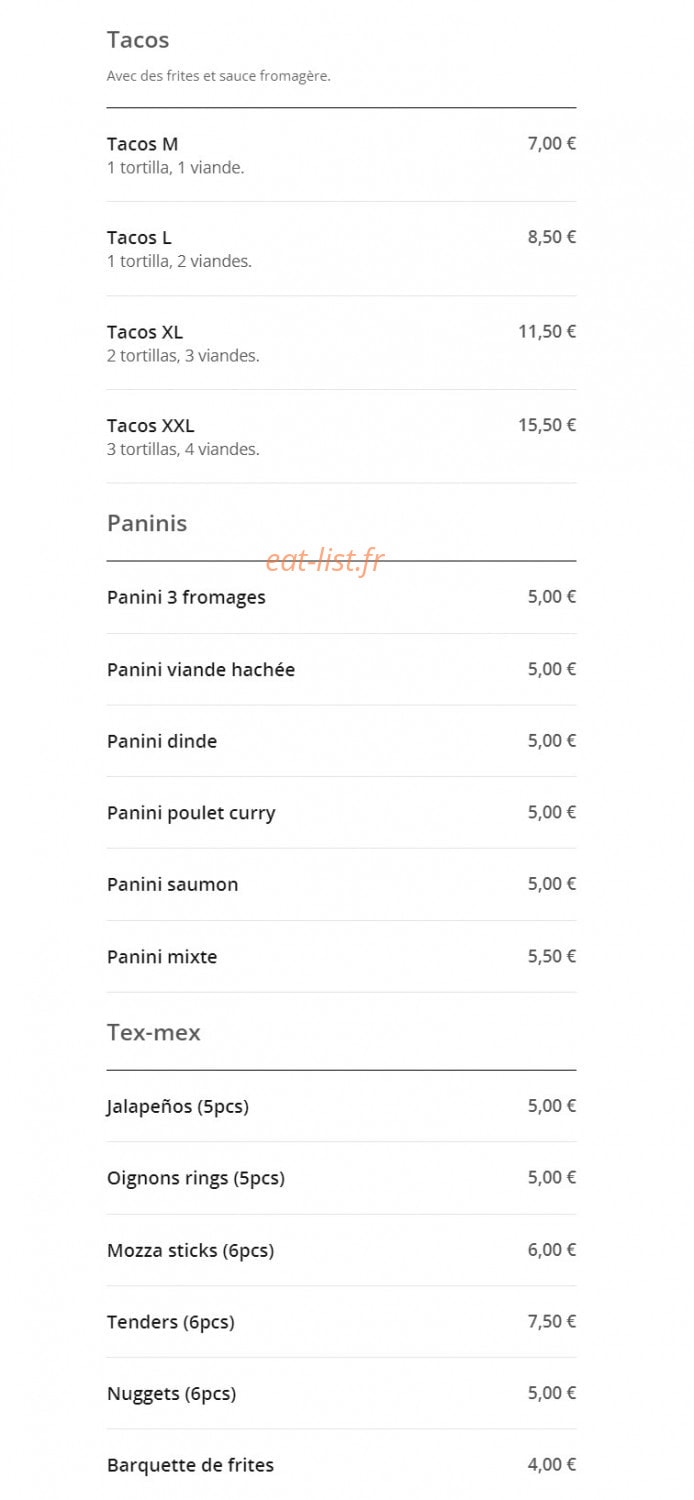 Royal food — carte page 5