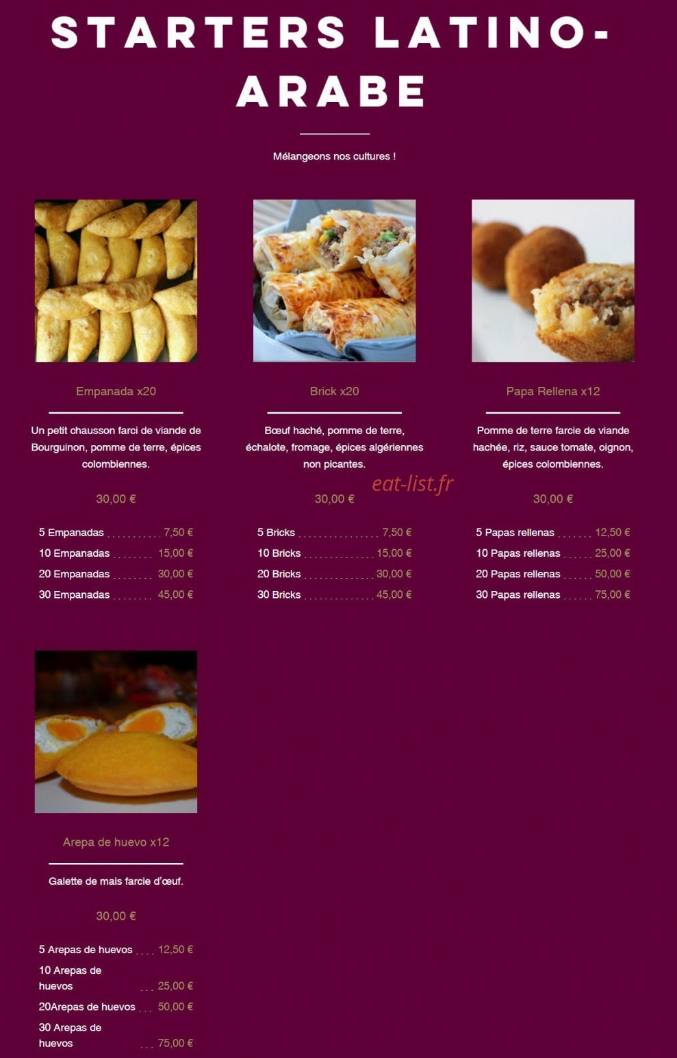 Sabor — carte page 1