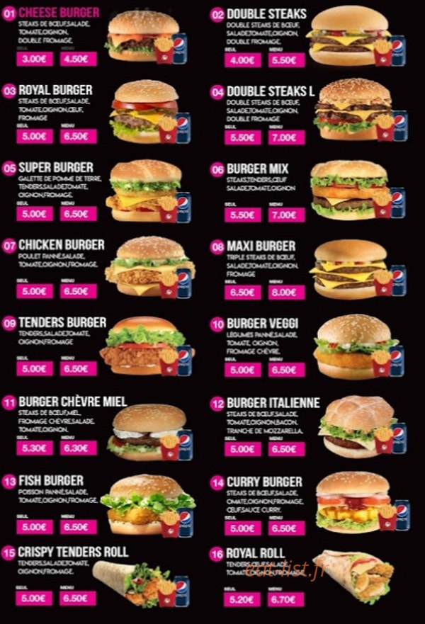 T20 Food World — carte page 1