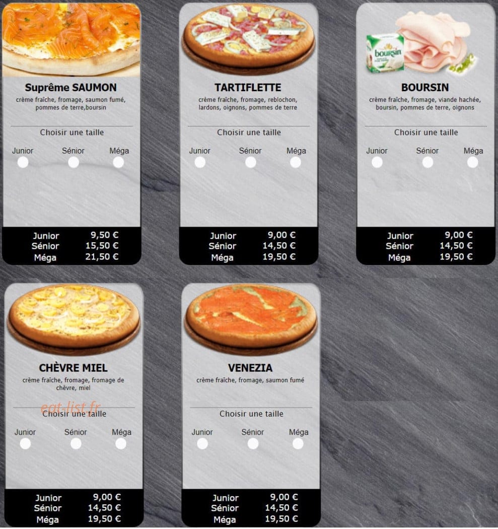 Vulcano Pizza — carte page 4