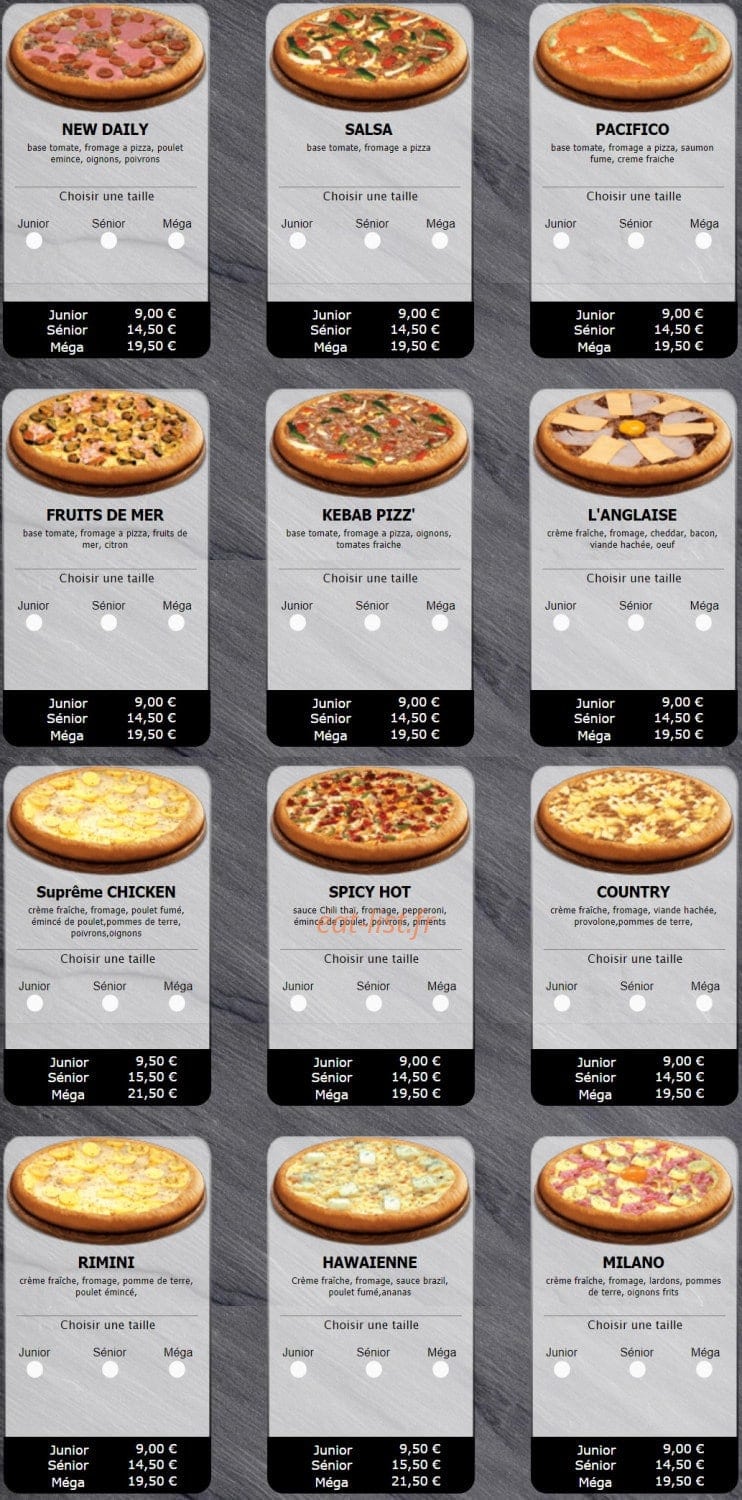 Vulcano Pizza — carte page 3