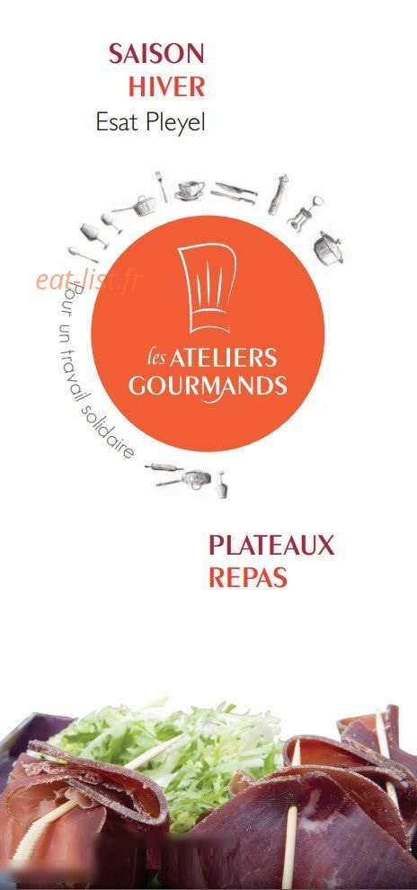 Ateliers gourmands — carte page 1