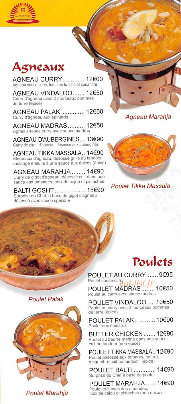 Au Marahja — carte page 2