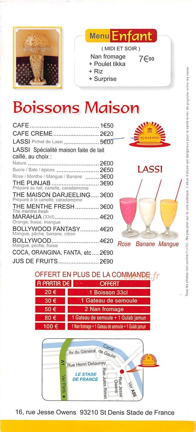 Au Marahja — carte page 8