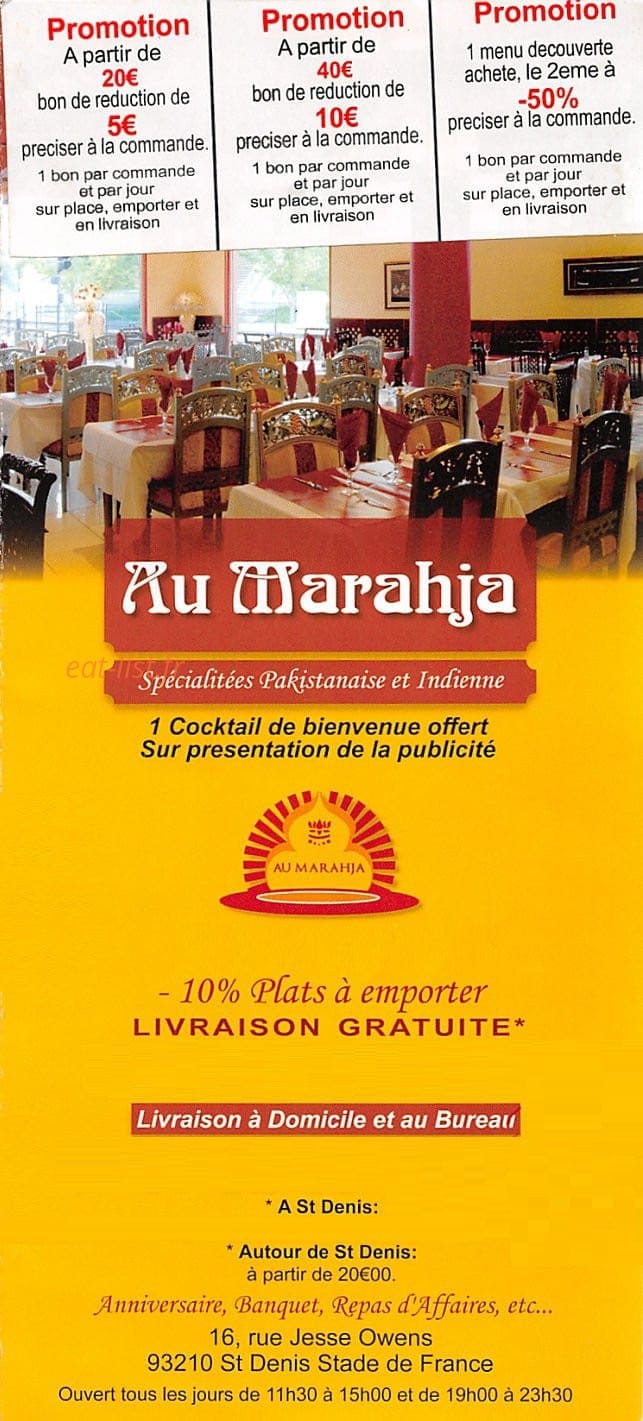 Au Marahja — carte page 1