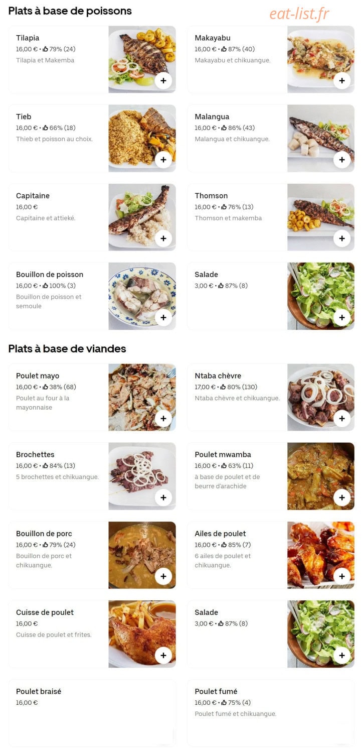 BK restaurant — carte page 1