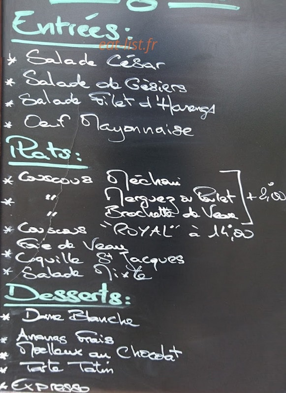 Brasserie du 42 — carte page 1