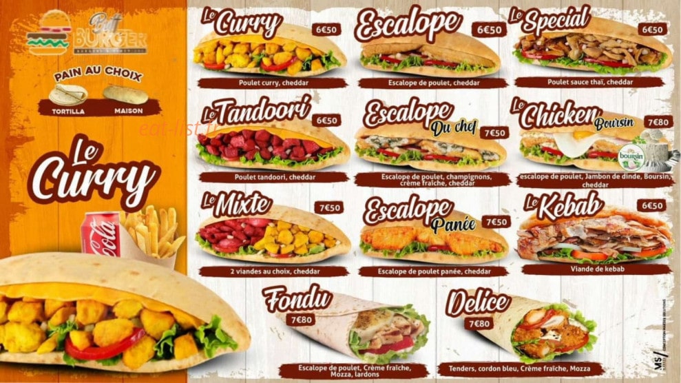 Buff burger — carte page 4