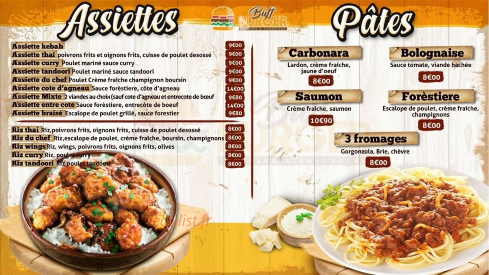 Buff burger — carte page 6