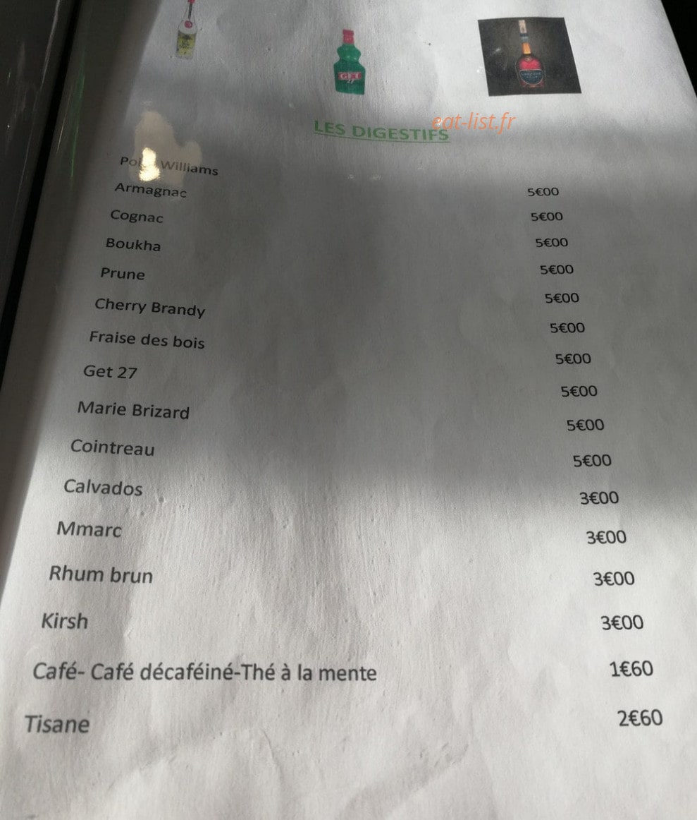 Cafe Bar Le Terminus — carte page 3