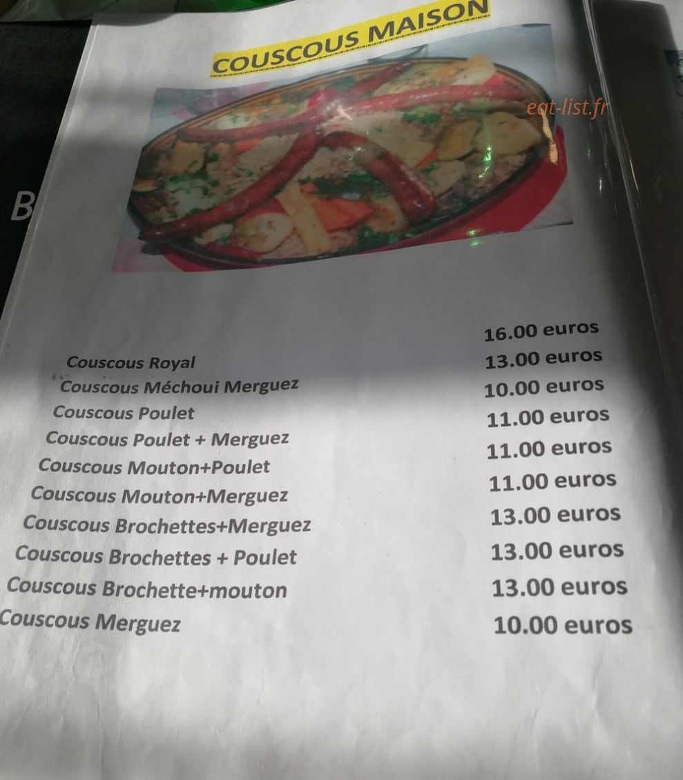 Cafe Bar Le Terminus — carte page 1