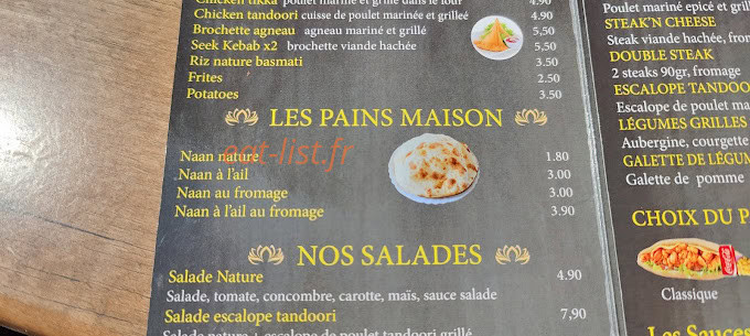 Chez Nous Grillades — carte page 1