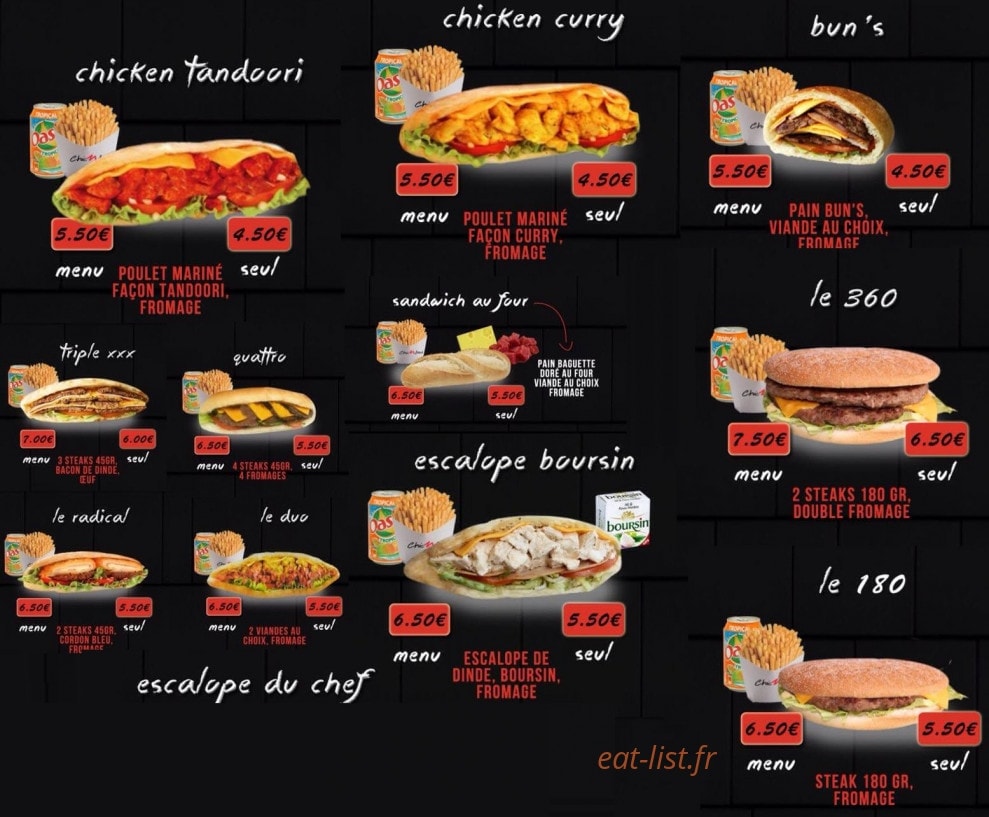 Chic'N'Food — carte page 2