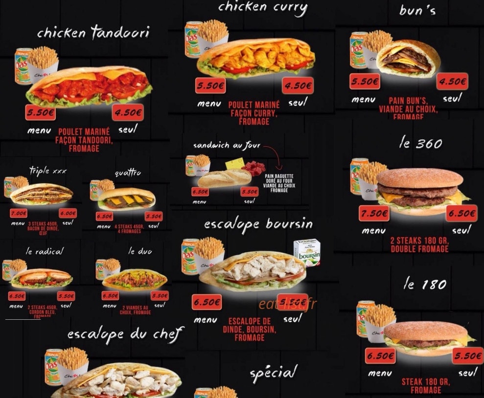 Chic'N'Food — carte page 3