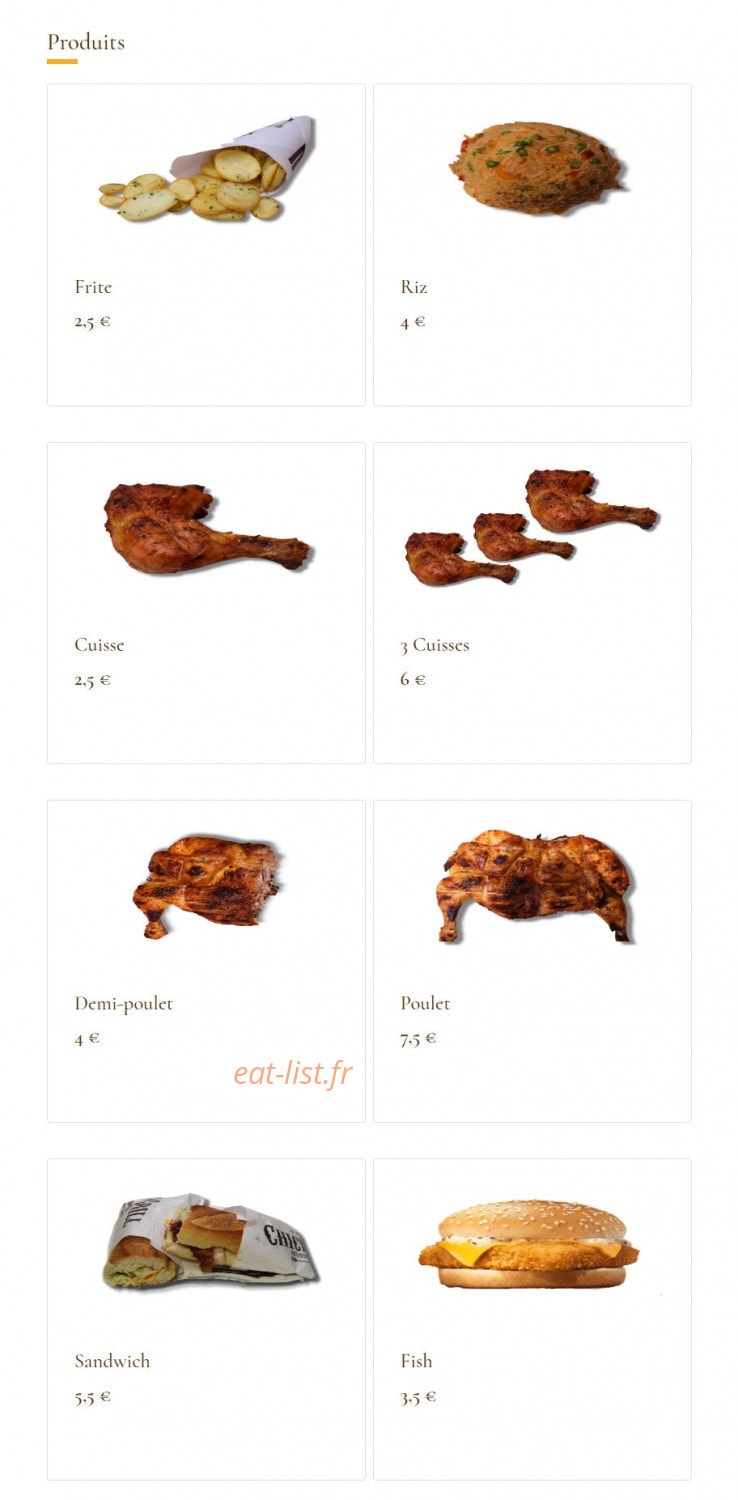 Chicken Grill — carte page 4