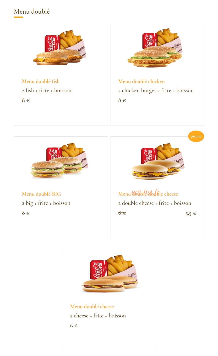 Chicken Grill — carte page 3