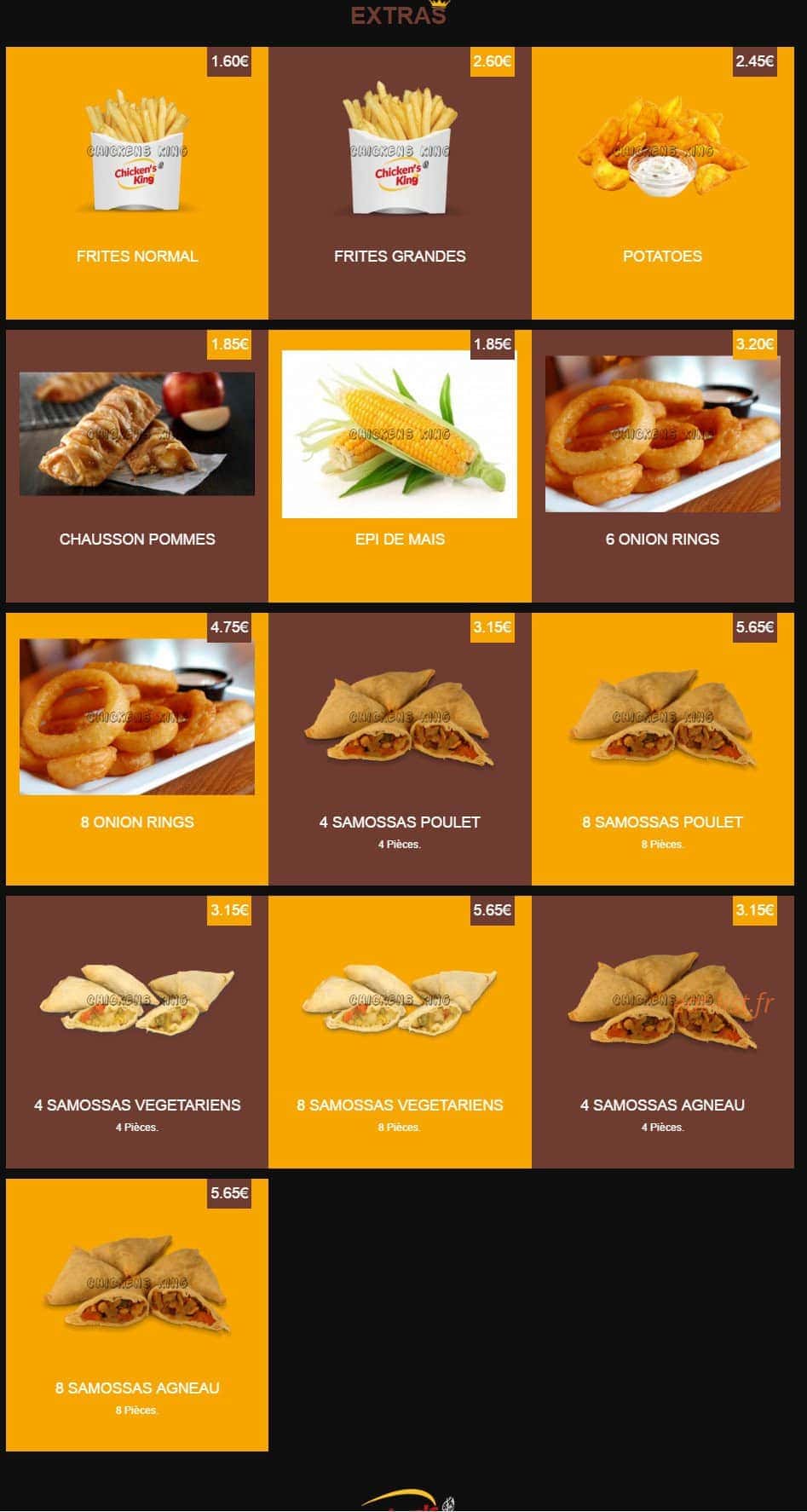 Chicken's king — carte page 12