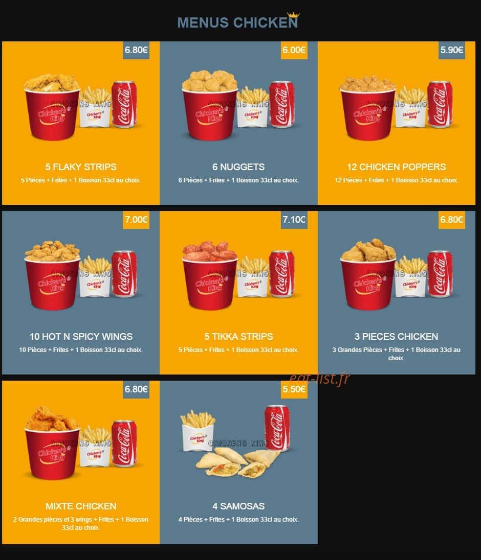 Chicken's king — carte page 4