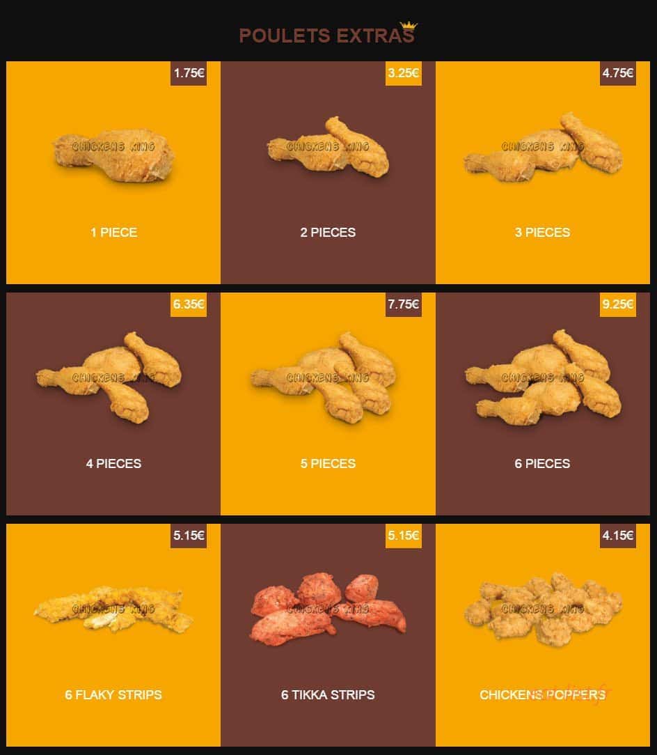 Chicken's king — carte page 1