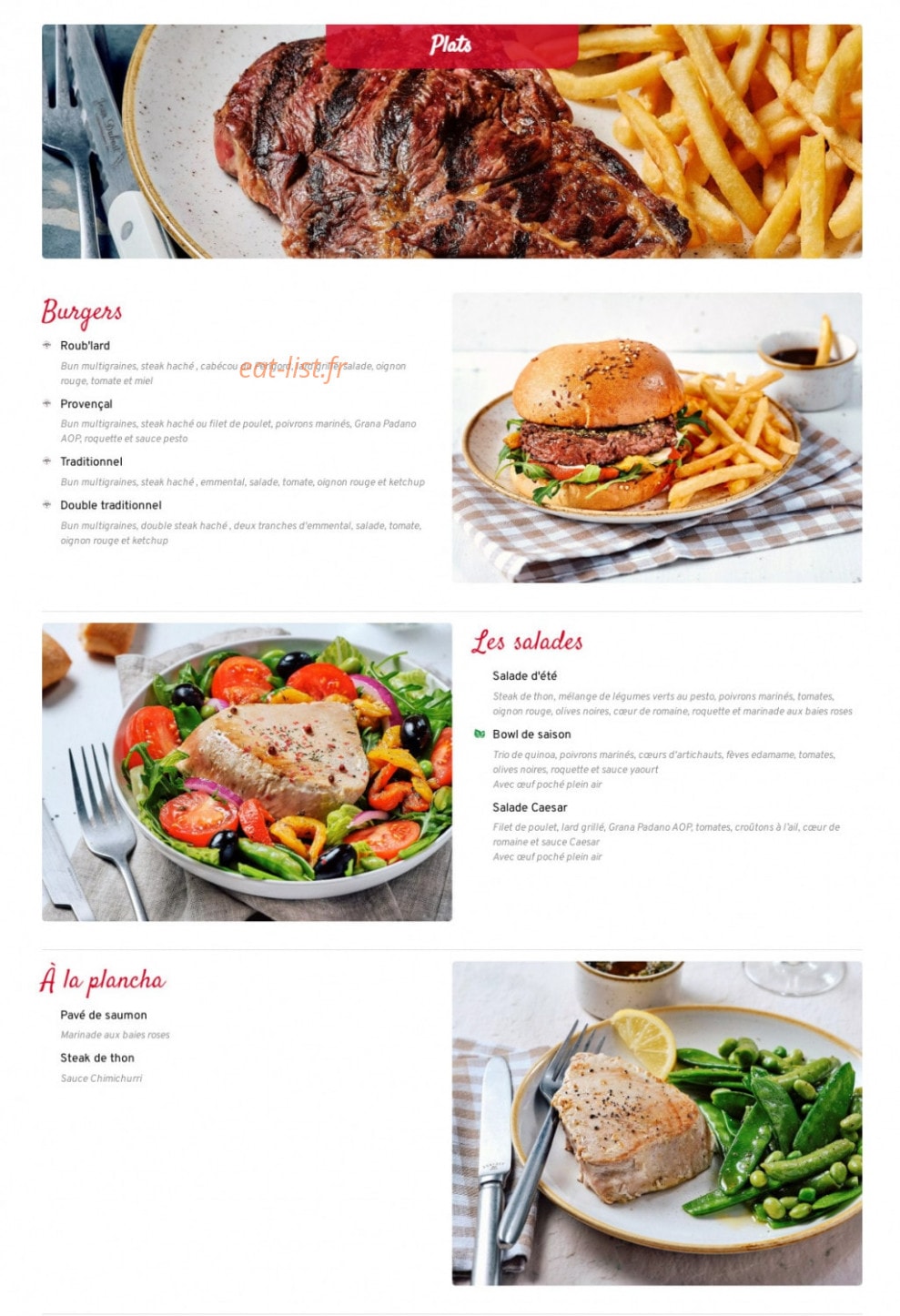 Courtepaille — carte page 6