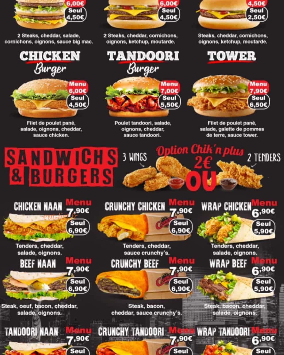 Crunchy's Chicken — carte page 2