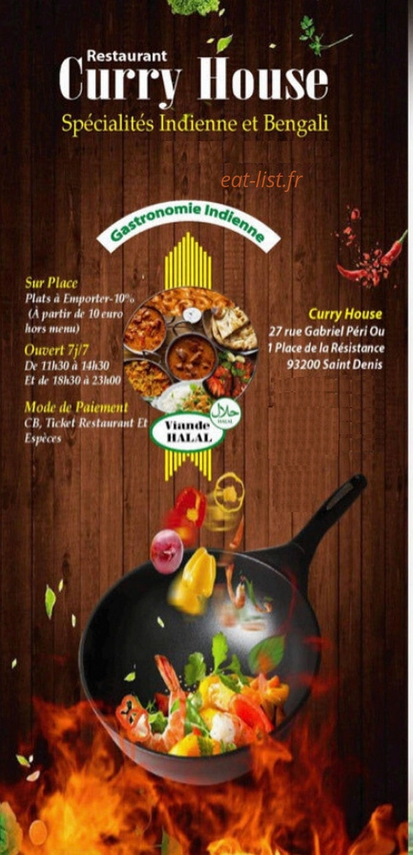 Curry House — carte page 1