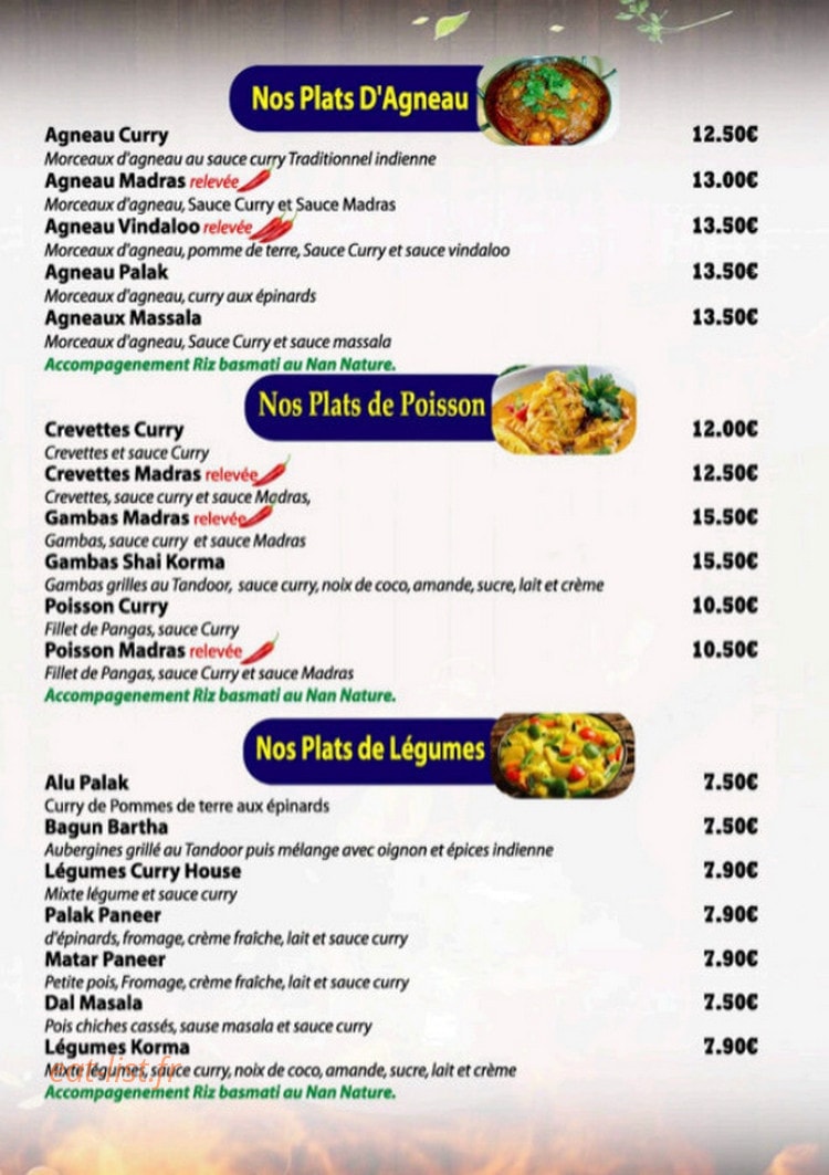 Curry House — carte page 5