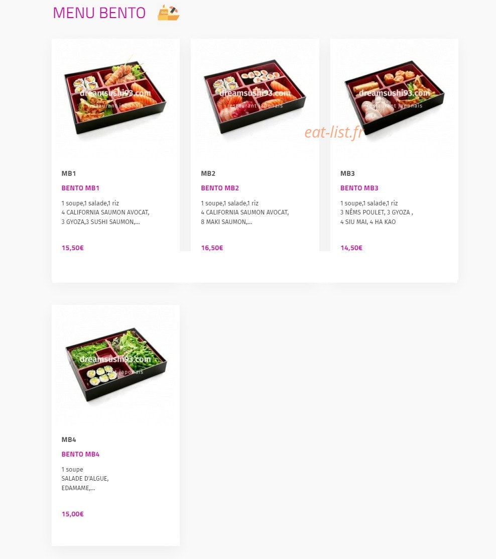 Dream sushi — carte page 4