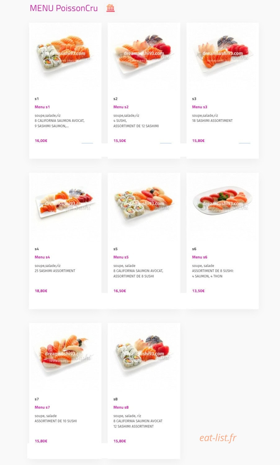 Dream sushi — carte page 3