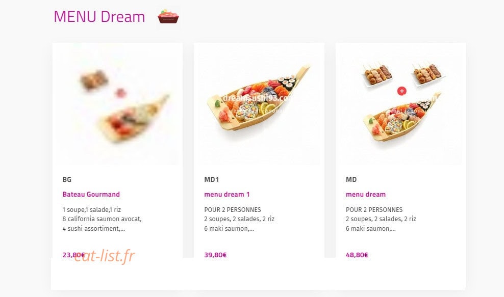 Dream sushi — carte page 5