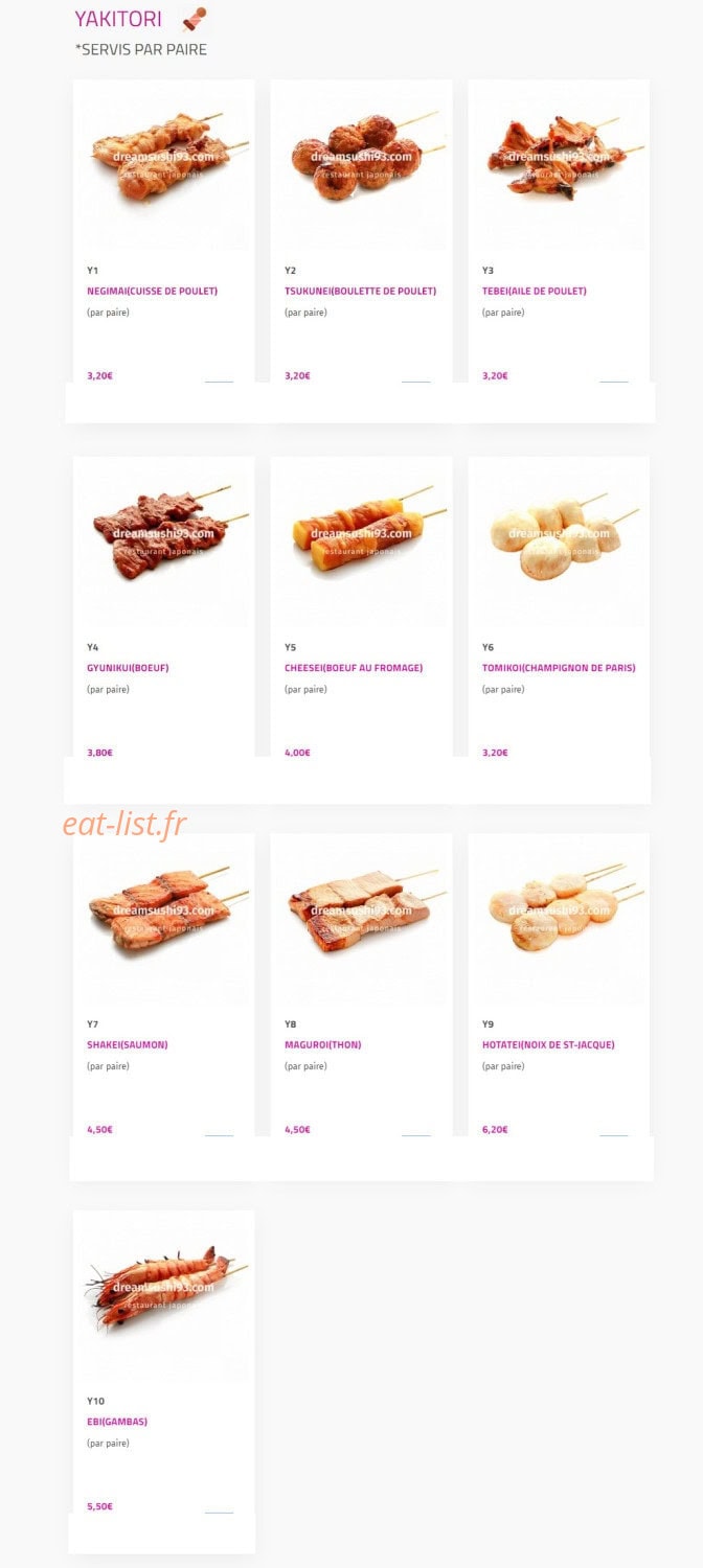 Dream sushi — carte page 11