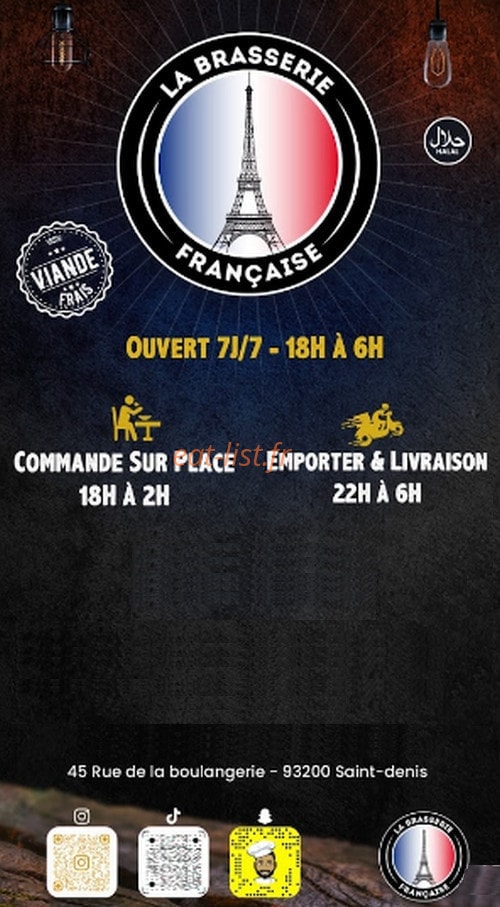 La brasserie française — carte page 1
