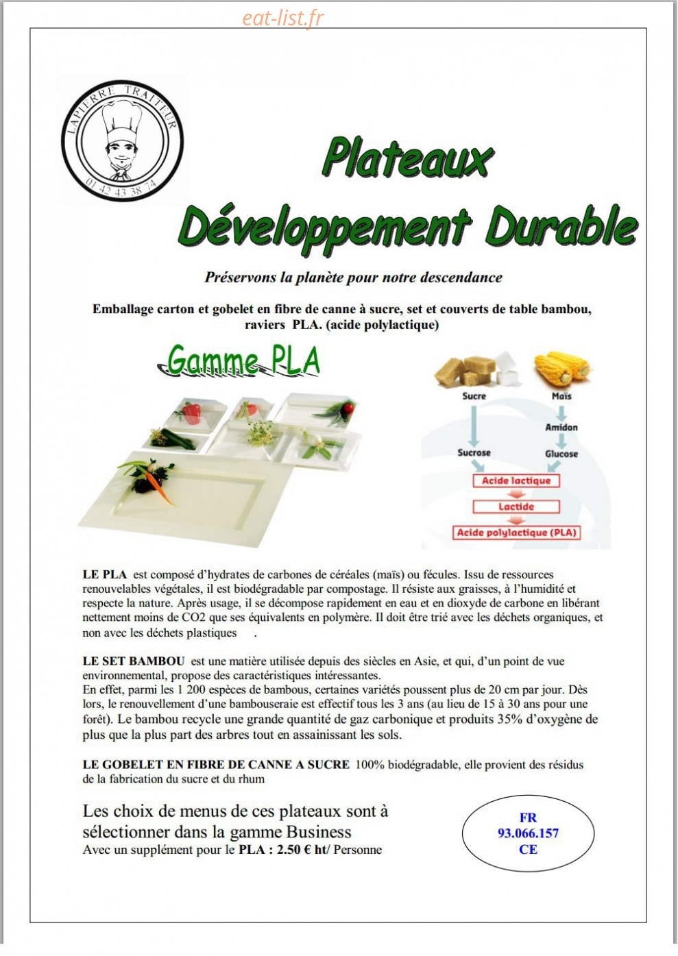 Lapierre Traiteur — carte page 6
