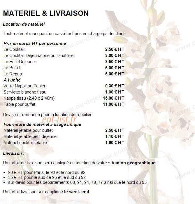 Lapierre Traiteur — carte page 18