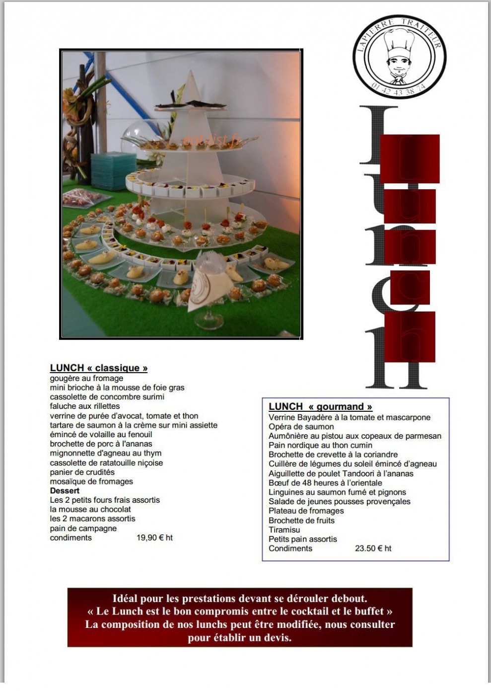 Lapierre Traiteur — carte page 7