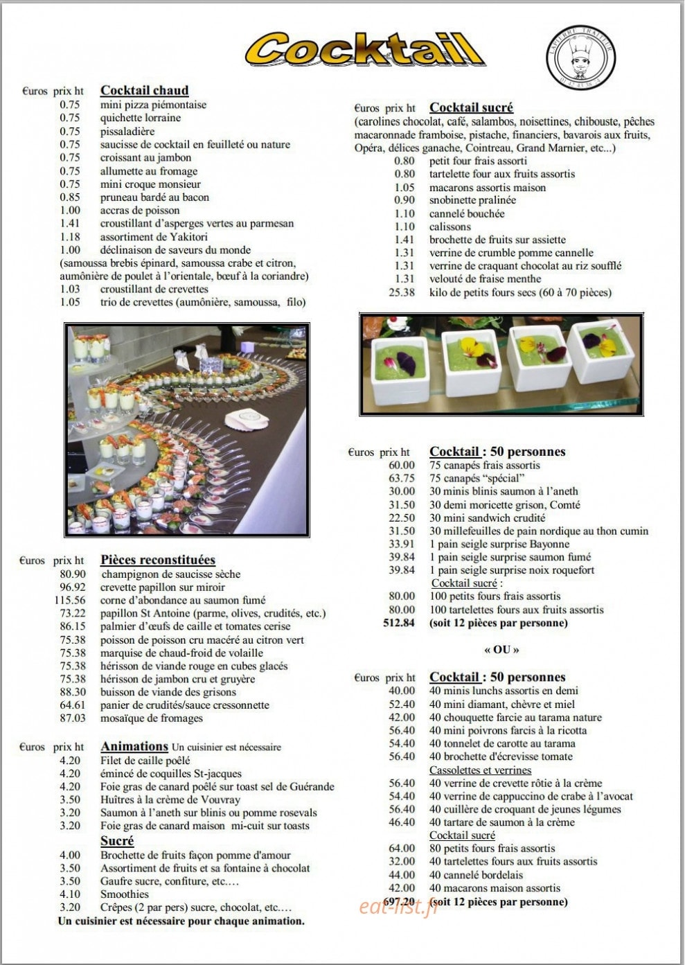 Lapierre Traiteur — carte page 13