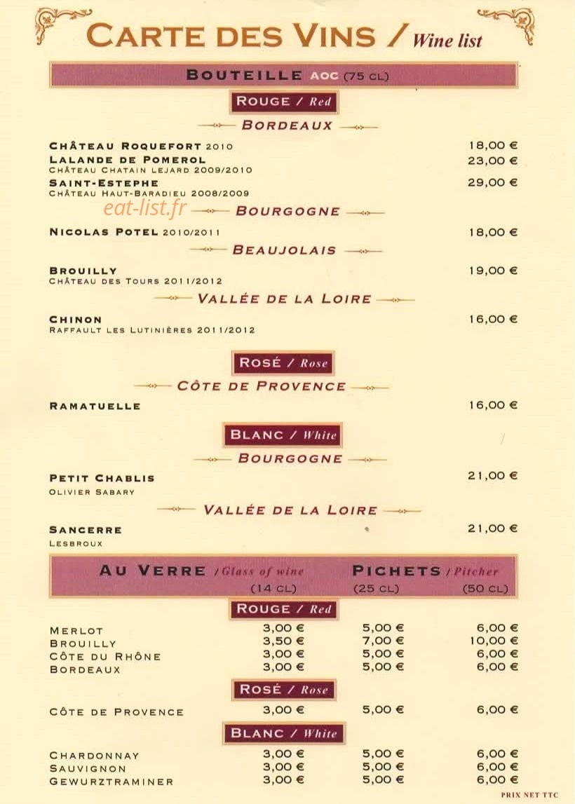 Le Basilic — carte page 5