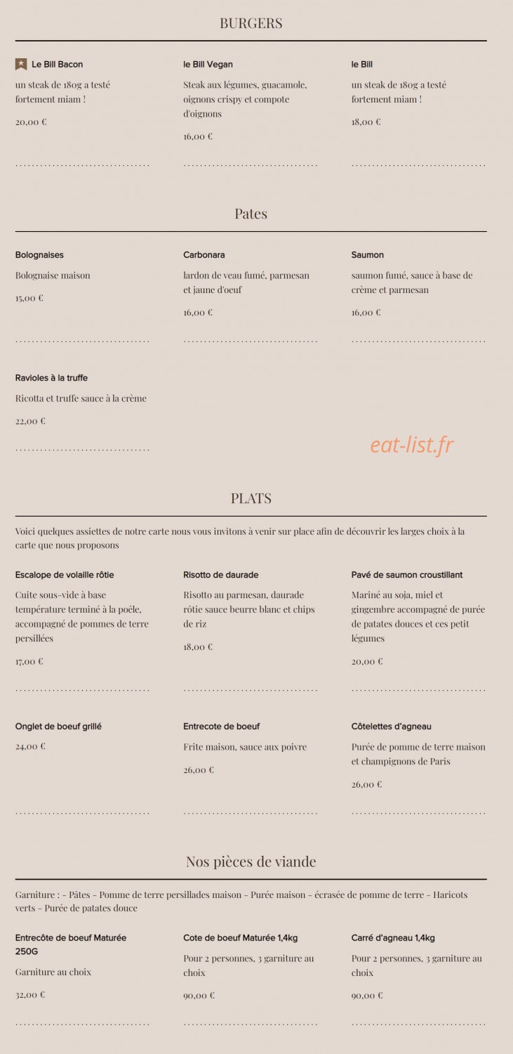 Le Billionaire — carte page 2