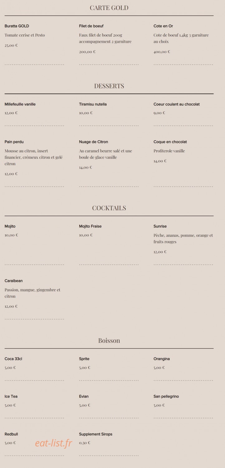 Le Billionaire — carte page 3