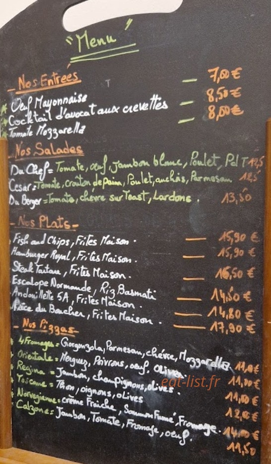 Le Café de France — carte page 1