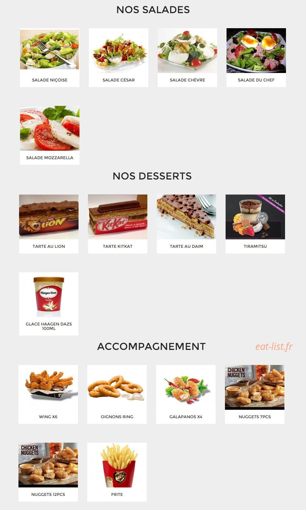 Le New Burger — carte page 4