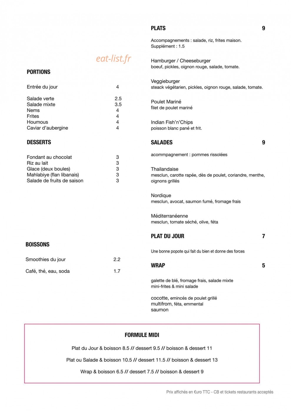 Les Tantines — carte page 1