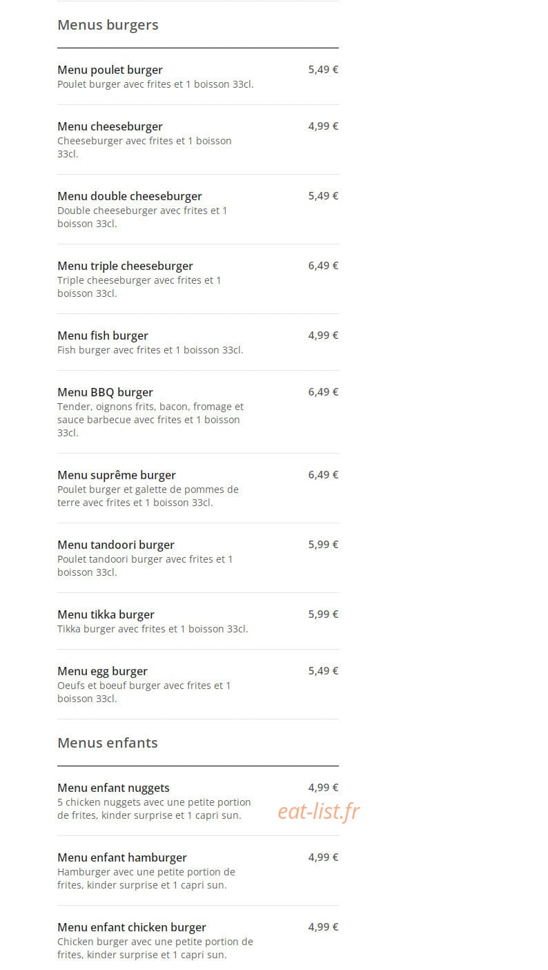 Maxin Chicken — carte page 2