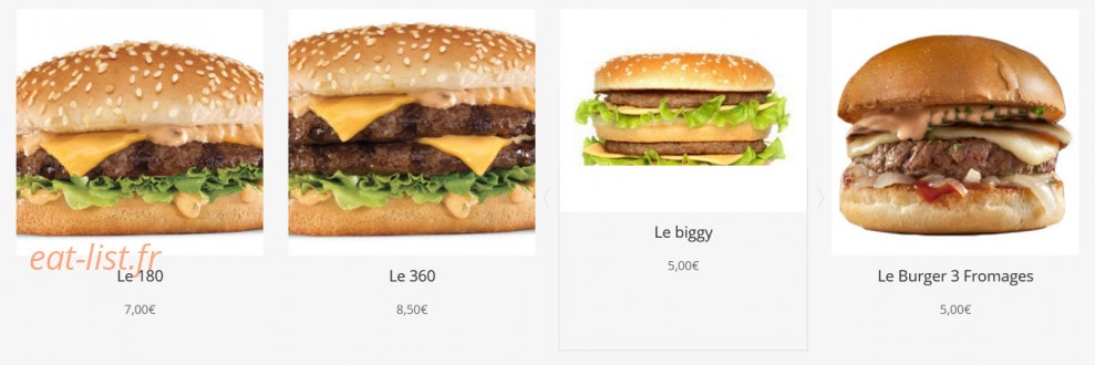 Night Burger — carte page 1