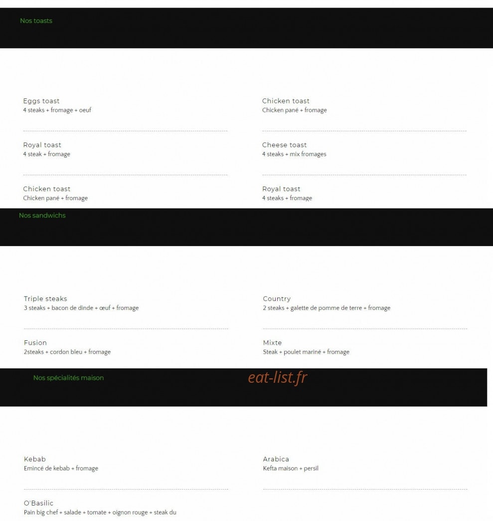 O’Basilic — carte page 3