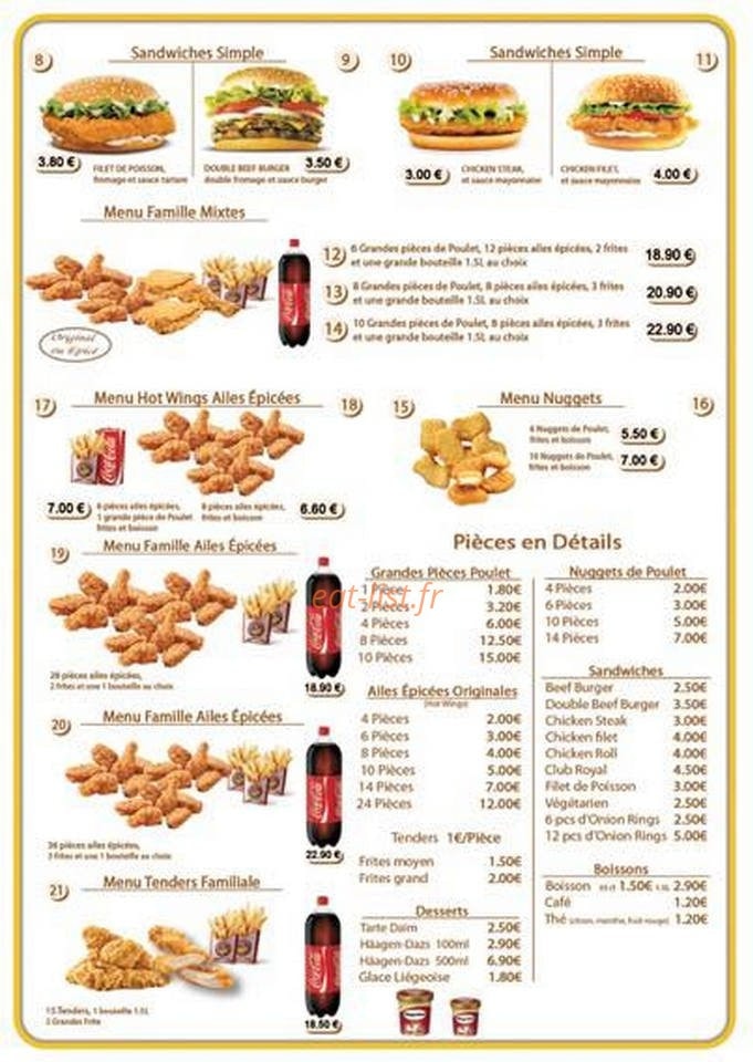 Oh Chick'n Club — carte page 3