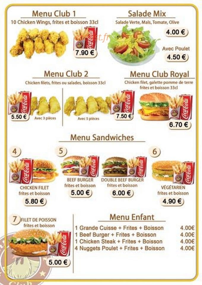 Oh Chick'n Club — carte page 2