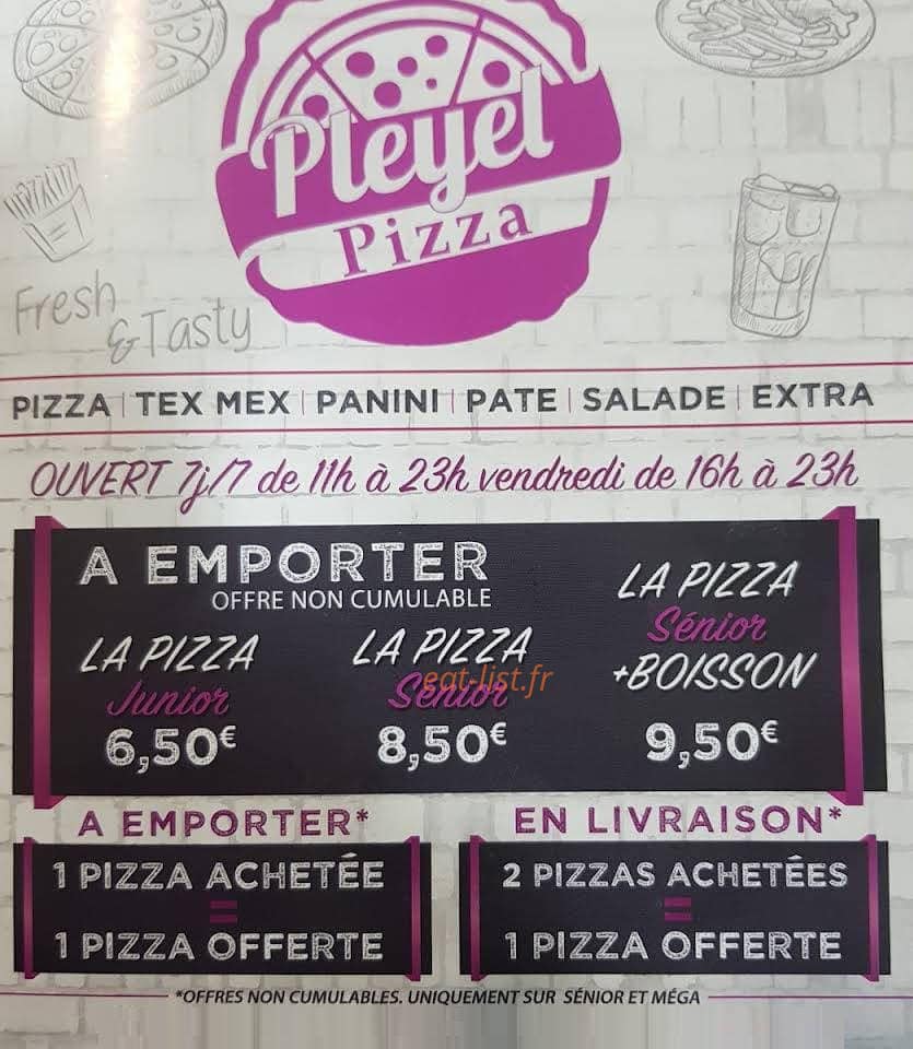 Pizza Pleyel — carte page 1