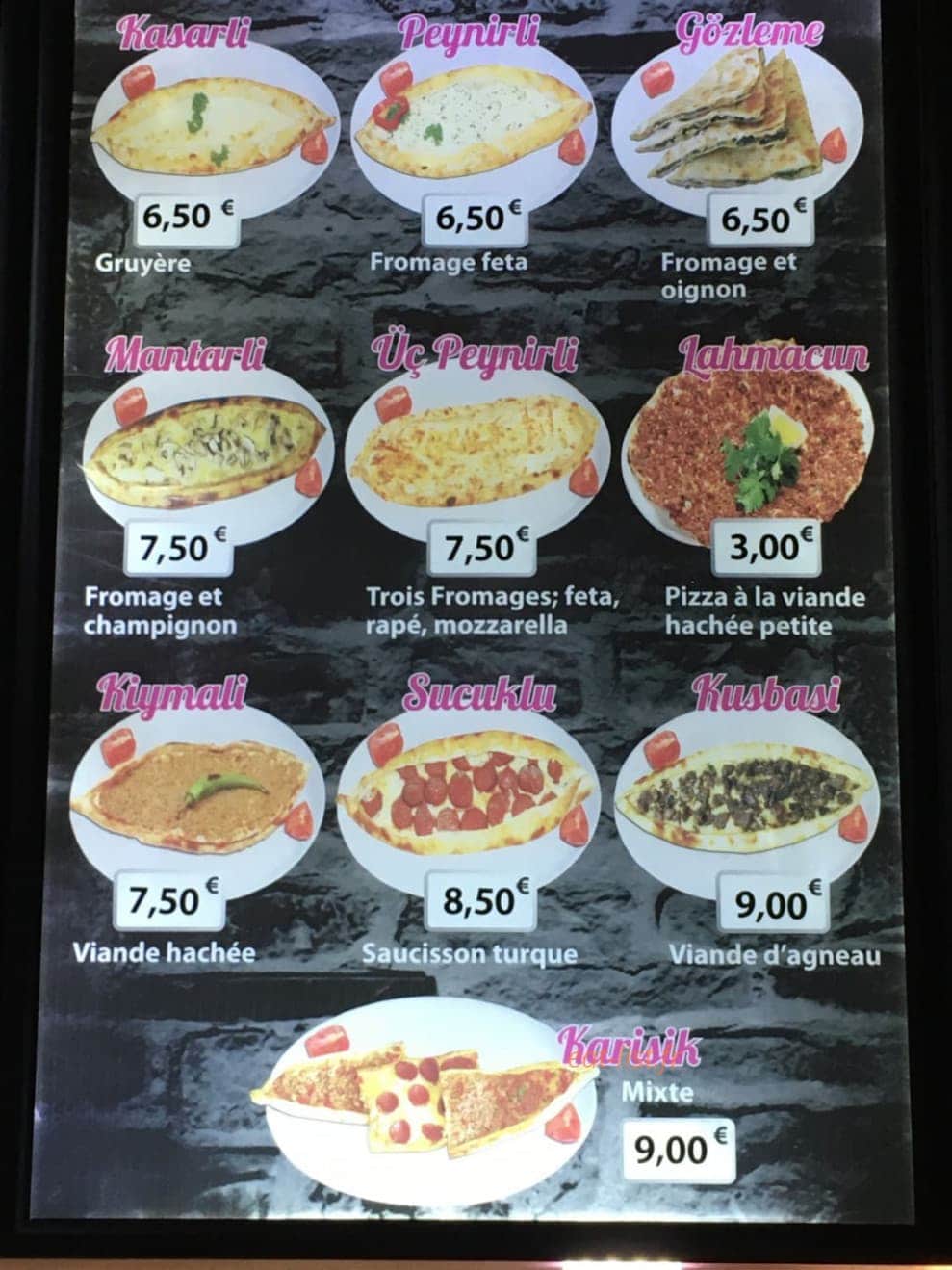 Restaurant Magnifique — carte page 4