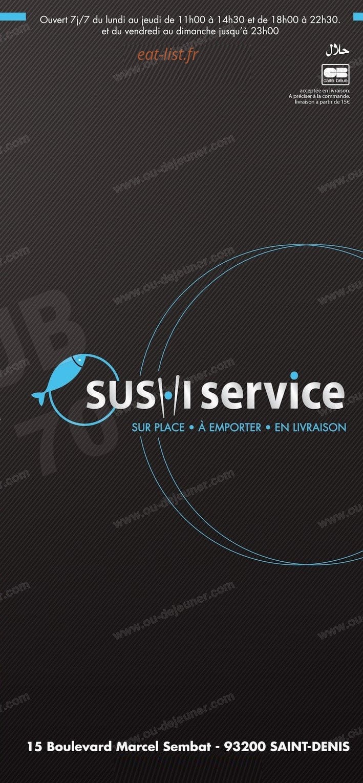 Sushi Service — carte page 1